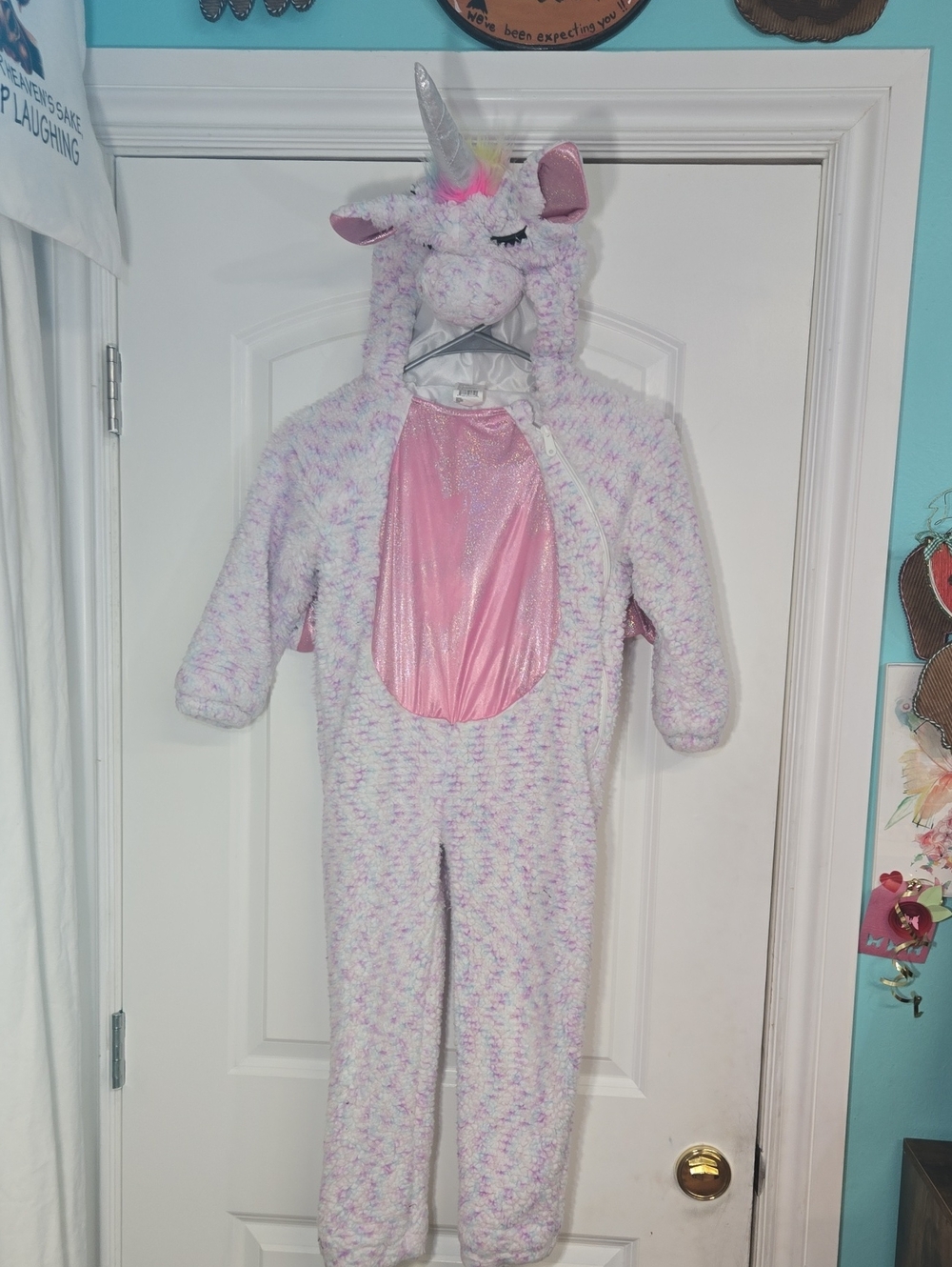 🎄Target Girls Pink Plush Unicorn Hooded Costume 4-5T